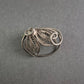 Filigrane Vintage-Brosche – Elegantes Blätter-Design aus Silber