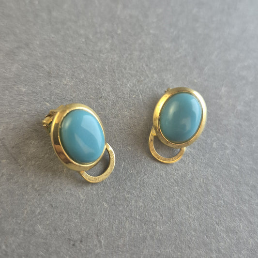 Vintage Clip-Ohrringe mit Türkis – Elegante Retro-Akzente