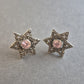 Vintage Stern-Ohrringe aus Silber mit Rosa Kristallen – Glamouröser Retro-Look