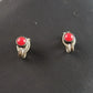 Elegante rote Koralle Ohrstecker – Zeitlose Eleganz in Silber
