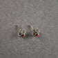 Vintage Silber-Ohrstecker mit rotem Stein – Verspielte Eleganz