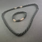 Elegantes Perlen-Set: Halskette und Armband mit schwarzem Onyx