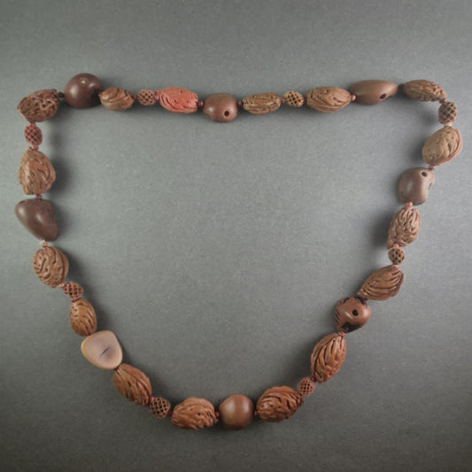 Natursamen-Halskette Einzigartiger Ethno-Schmuck aus natürlichen Materialien