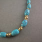Vintage-Türkis-Halskette mit Goldperlen – Zeitloser Boho-Chic