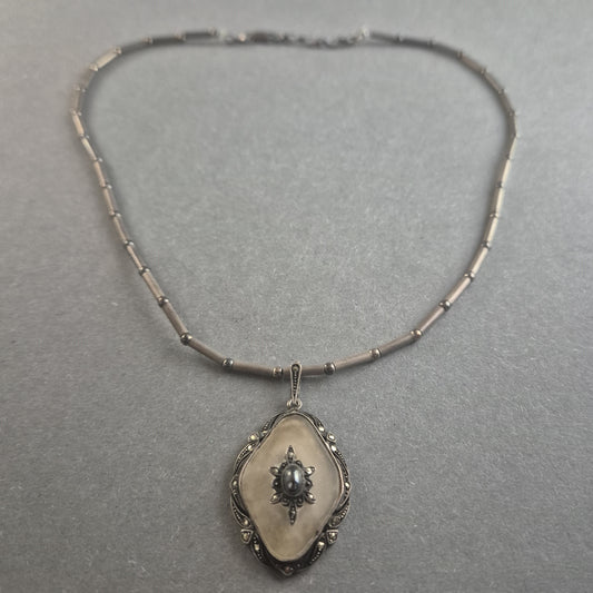 Elegante Vintage-Silberkette mit Anhänger – Zeitlose Eleganz aus 835 Silber