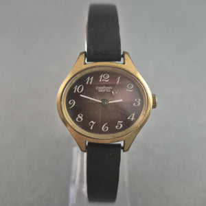 Vintage Pallas Ormo Armbanduhr – Klassisches Design mit schwarzem Lederarmband