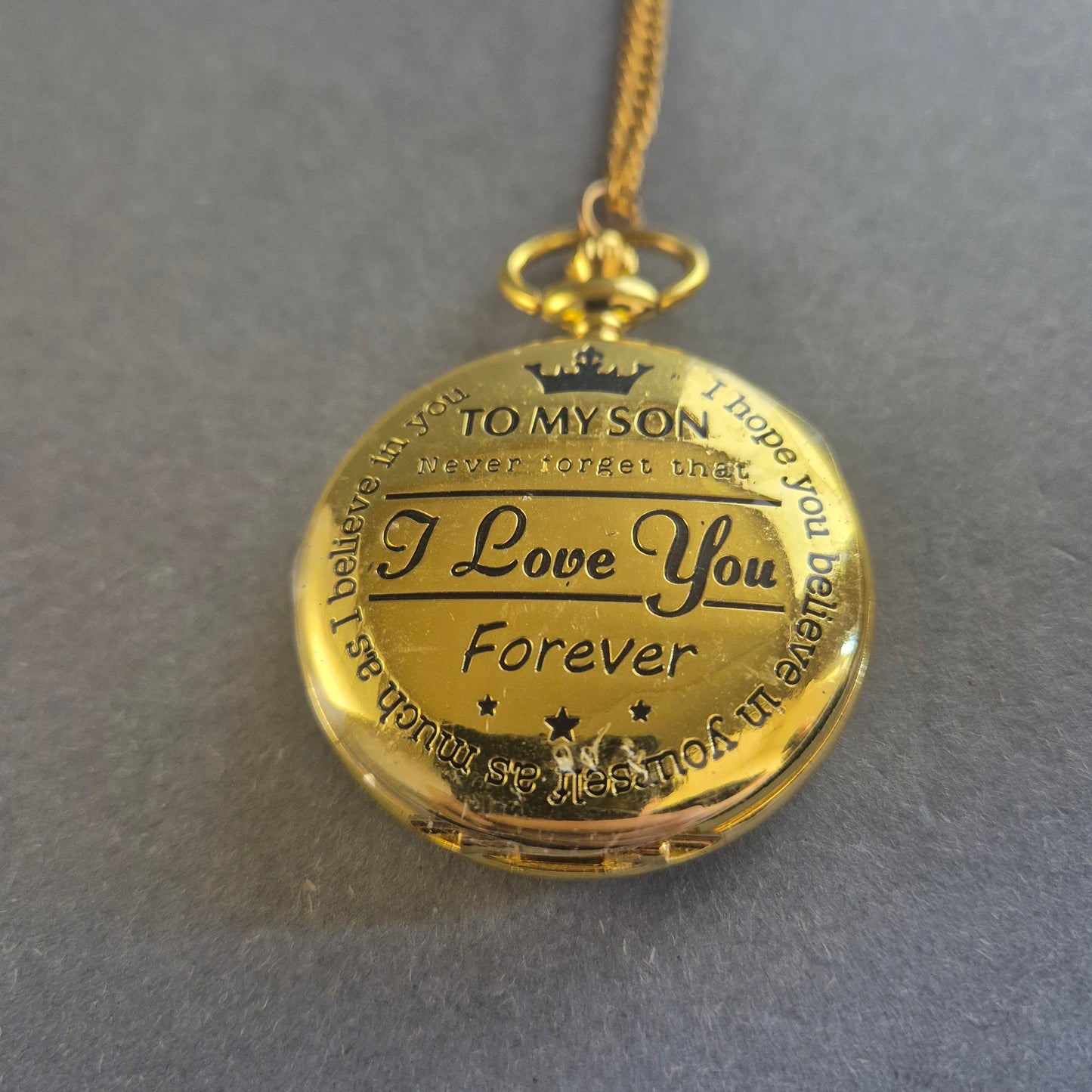 Elegante Taschenuhr mit Gravur – Liebevolle Botschaft „To My Son“