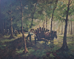 Riesiges Ölgemälde Deutsche Malerschule (XX) Handsigniert 101x88cm