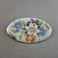 Vintage Emaille-Brosche mit Blumenmotiv – Handbemaltes Unikat