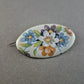 Vintage Emaille-Brosche mit Blumenmotiv – Handbemaltes Unikat