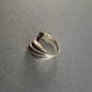 Eleganter Vintage-Silberring – Abstraktes Wellen-Design