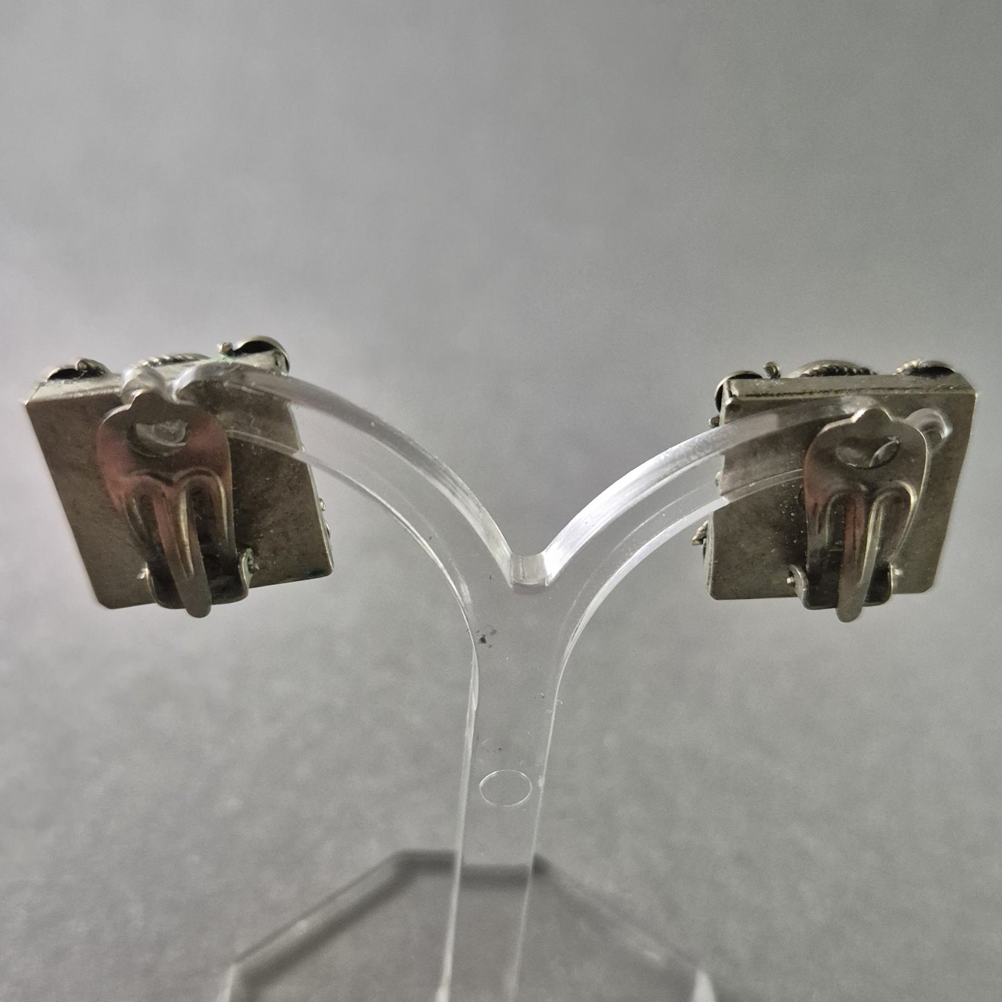 Antike Silber-Ohrclips mit Türkis – Exklusive Handwerkskunst