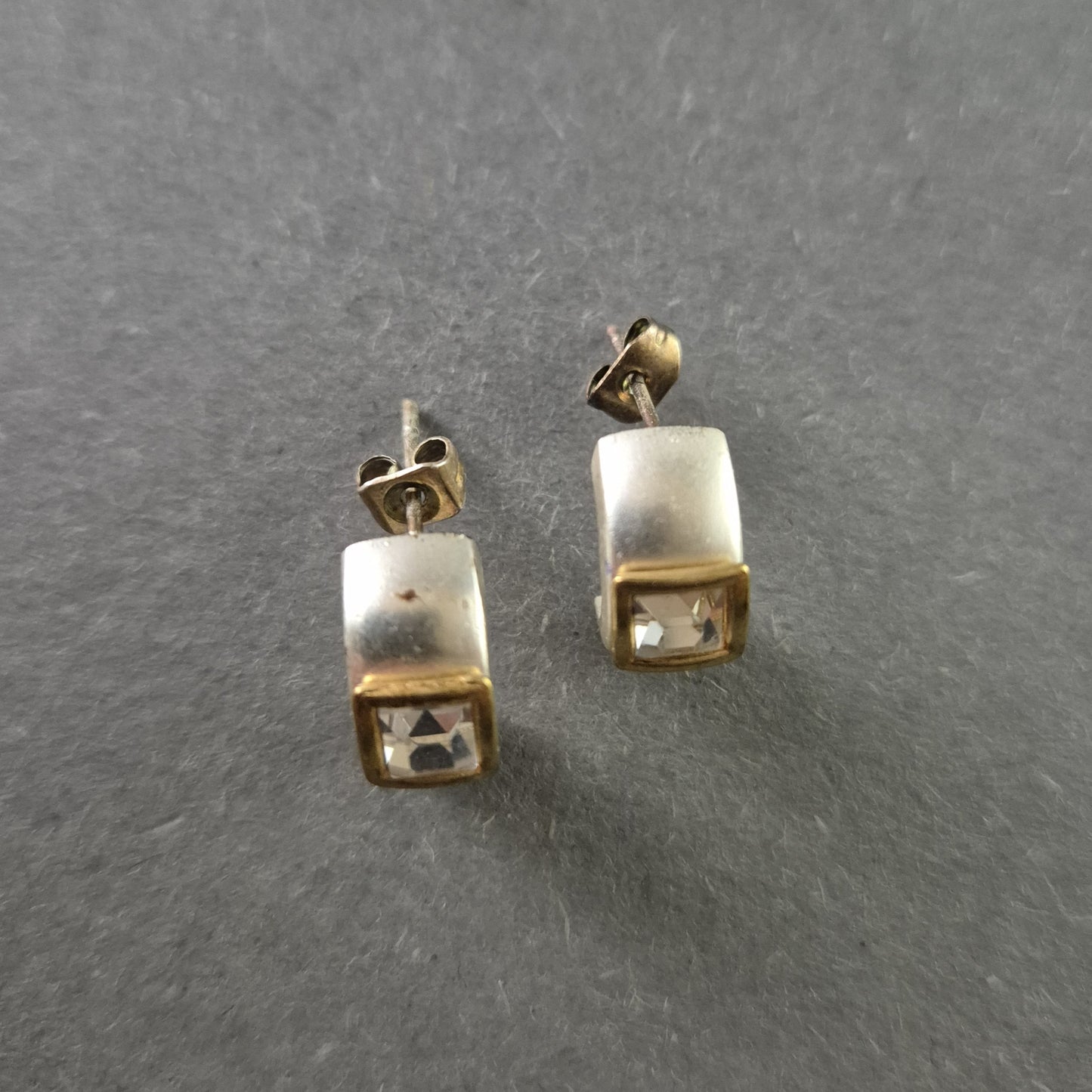 Elegante Bicolor-Silberohrringe mit Zirkonia – Moderner Chic