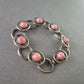 Vintage 925 Silberarmband mit rosa Edelsteinen – Stilvolles Schmuckstück