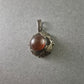 Antiker Silberanhänger mit rundem Bernstein – Eleganter Vintage-Schmuck