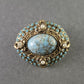 Antike Brosche mit Türkis und Perlen – Elegantes historisches Design