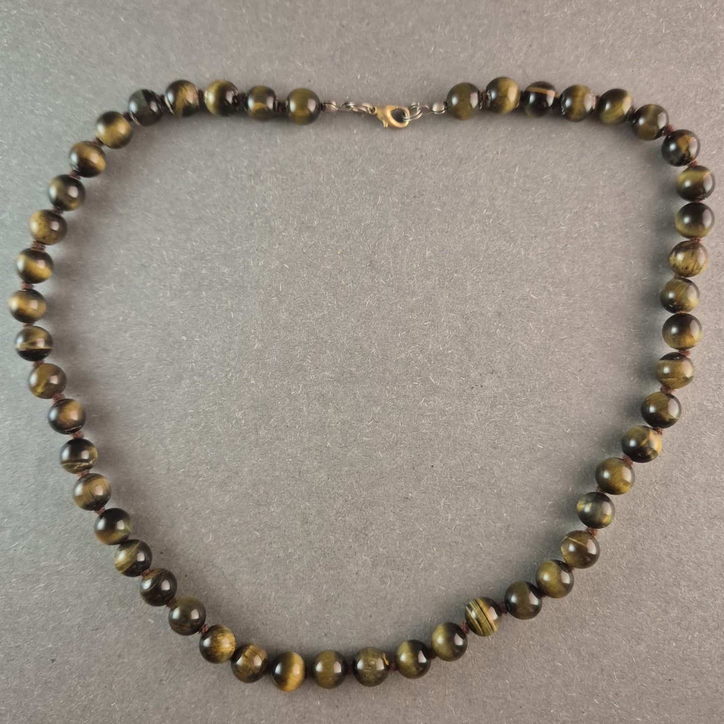 Vintage-Tigerauge-Perlenkette – Natürliche Eleganz