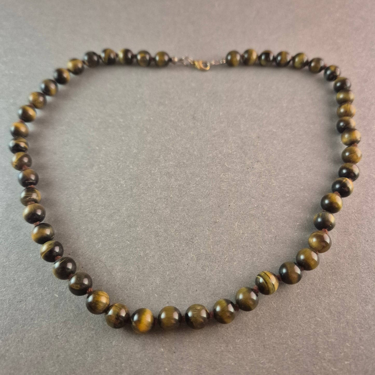 Vintage-Tigerauge-Perlenkette – Natürliche Eleganz