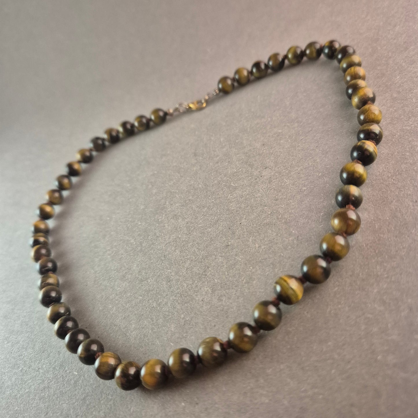 Vintage-Tigerauge-Perlenkette – Natürliche Eleganz