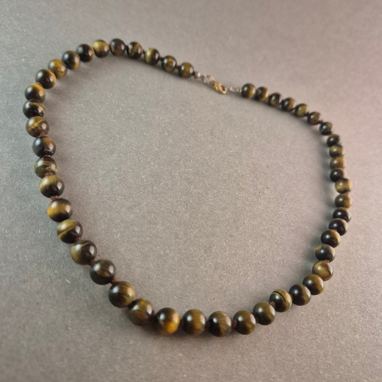 Vintage-Tigerauge-Perlenkette – Natürliche Eleganz