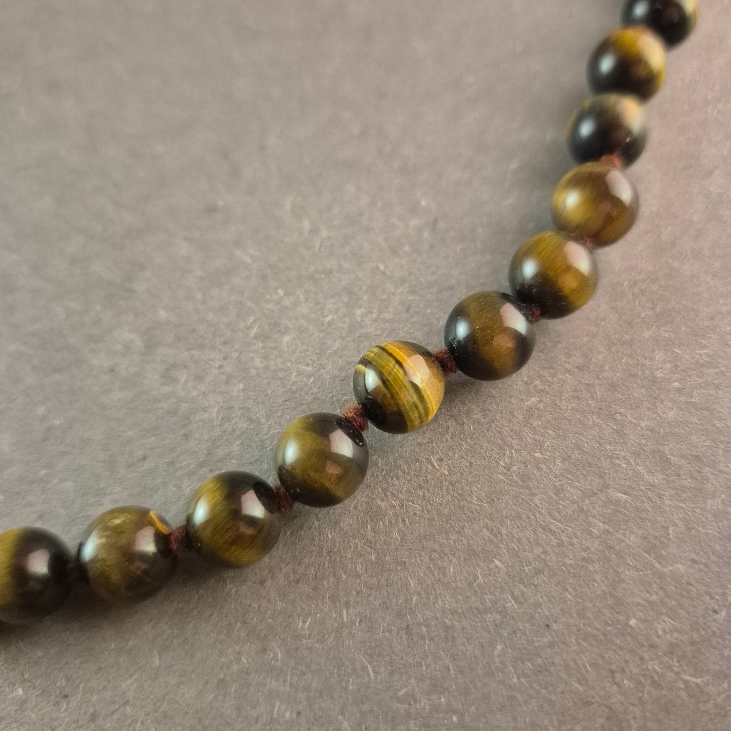 Vintage-Tigerauge-Perlenkette – Natürliche Eleganz