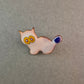Vintage Emaille-Brosche "Katzenmotiv"