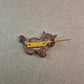 Vintage Emaille-Brosche "Katzenmotiv"