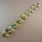 Vintage-Glasperlenkette – Elegante Farbkombination in Grün & Gelb