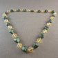 Vintage-Glasperlenkette – Elegante Farbkombination in Grün & Gelb