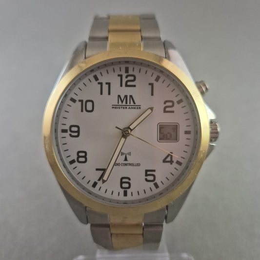 Meister Anker Herrenarmbanduhr – Funkgesteuertes Präzisionsmodell in Bicolor