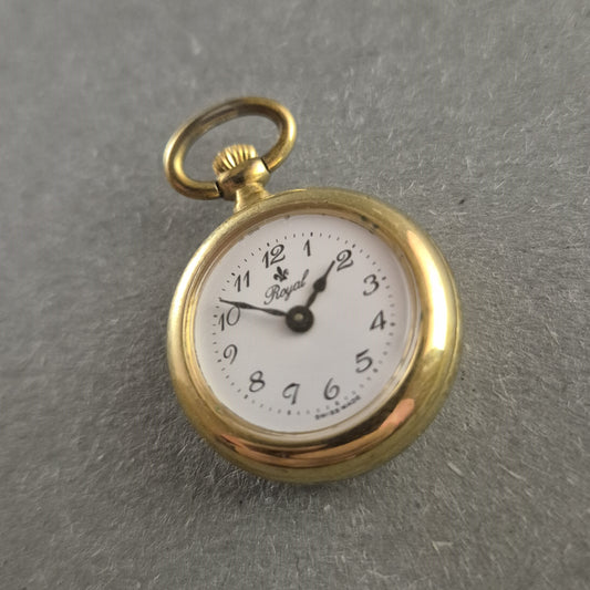 Royal Schweizer Taschenuhr – Elegantes Vintage-Design in Goldoptik