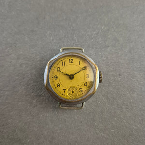 Antike Armbanduhr mit gelbem Zifferblatt – Einzigartiges Vintage-Design