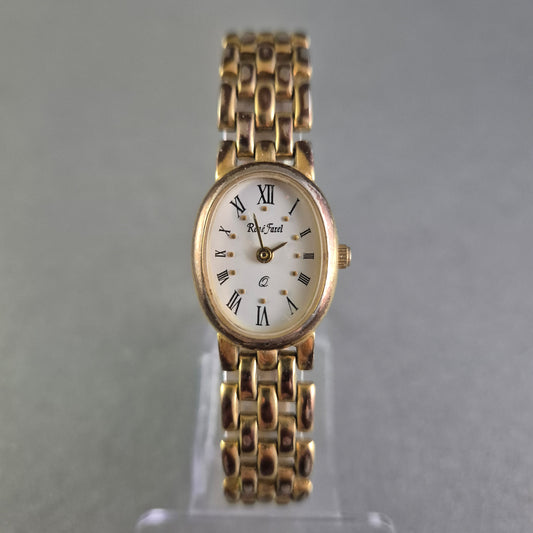 Elegante Damenarmbanduhr „RelicFuel“ – Goldfarben mit römischen Ziffern