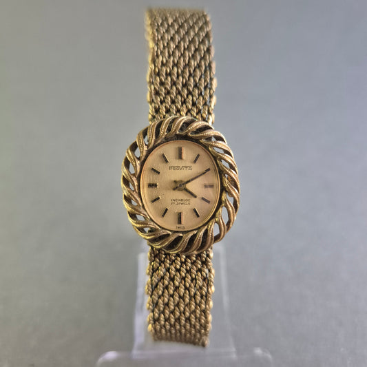 Elegante Provita Damenarmbanduhr – Vintage-Charme mit geflochtenem Armband