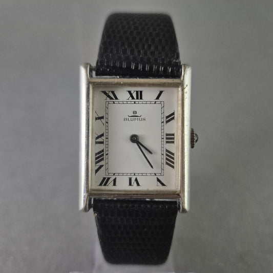 Klassische Blumus Uhr Damenarmbanduhr – Rechteckiges Gehäuse im Vintage-Stil
