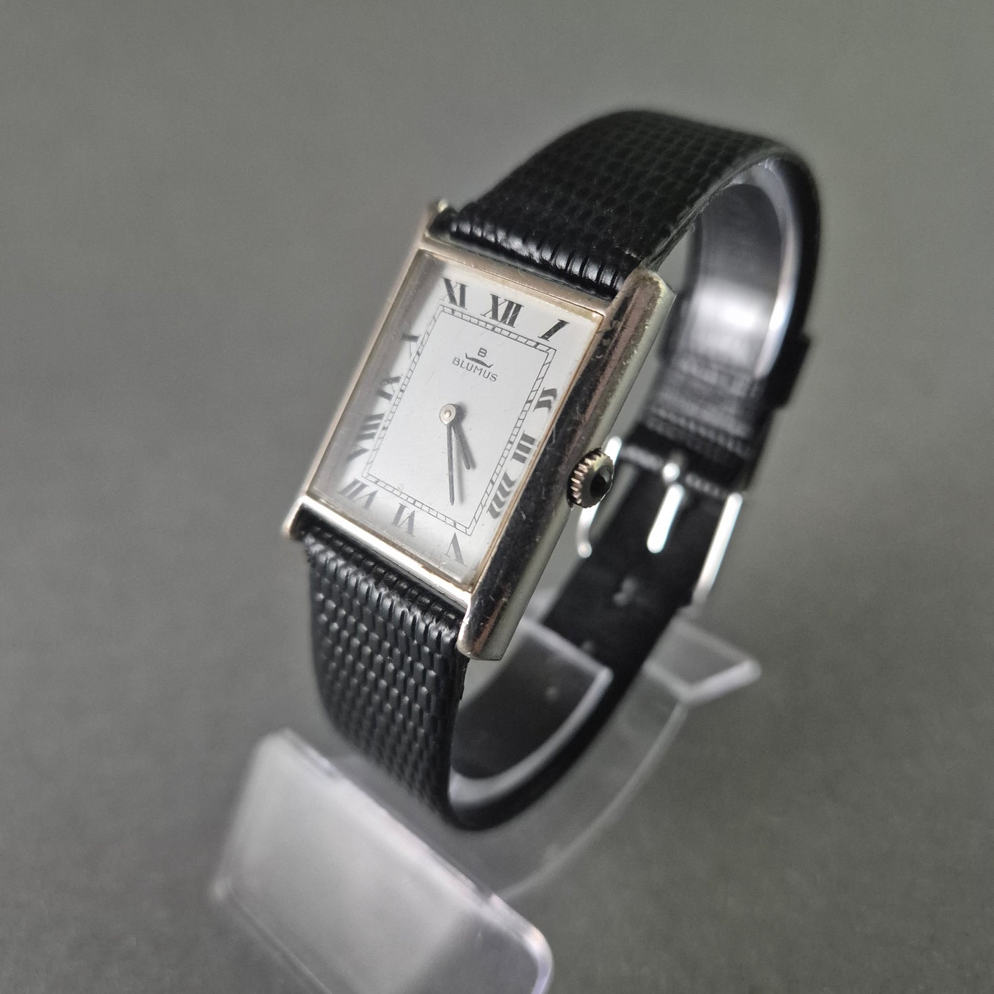 Klassische Blumus Uhr Damenarmbanduhr – Rechteckiges Gehäuse im Vintage-Stil