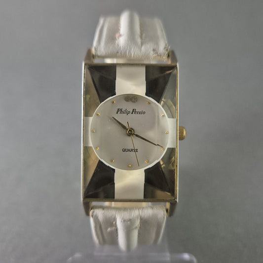 Stilvolle Philip Persio Damenarmbanduhr – Elegantes Design mit Goldakzenten