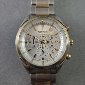 Seiko Uhr Herrenarmbanduhr Chronograph Zwei-Ton-Design