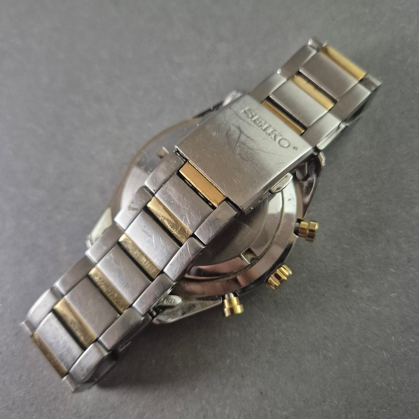 Seiko Uhr Herrenarmbanduhr Chronograph Zwei-Ton-Design