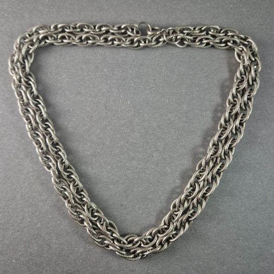 Schwere Vintage Halskette aus Silber Robustes Design