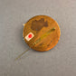 Handgefertigte Vintage Brosche mit Perlmutt und Kristallen