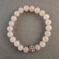 Elegantes Rosenquarz-Armband mit Strass-Element – Sanfte Schönheit
