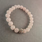 Elegantes Rosenquarz-Armband mit Strass-Element – Sanfte Schönheit