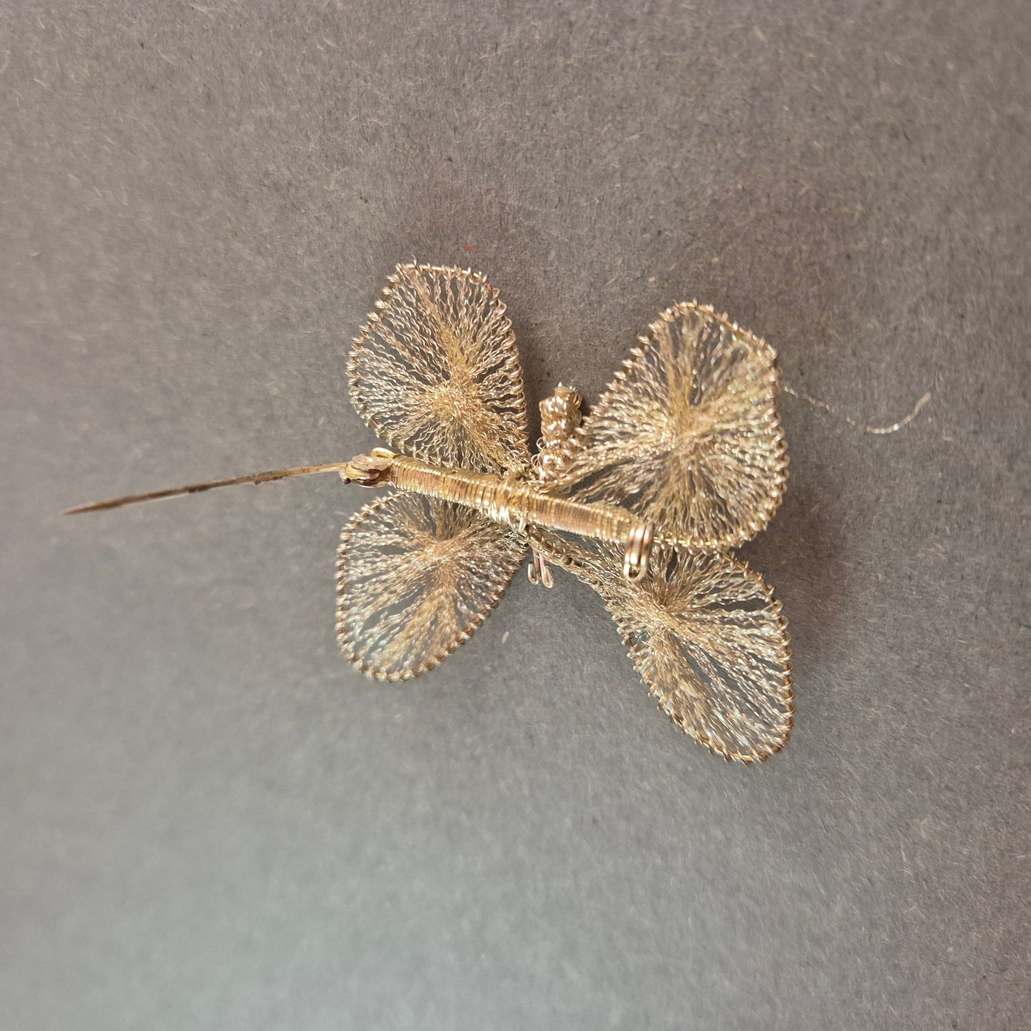 Filigrane Vintage Schmetterling Brosche aus Silberdraht