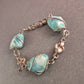 Edles Armband mit blauen Natursteinen – Handgearbeitet mit Silberdraht