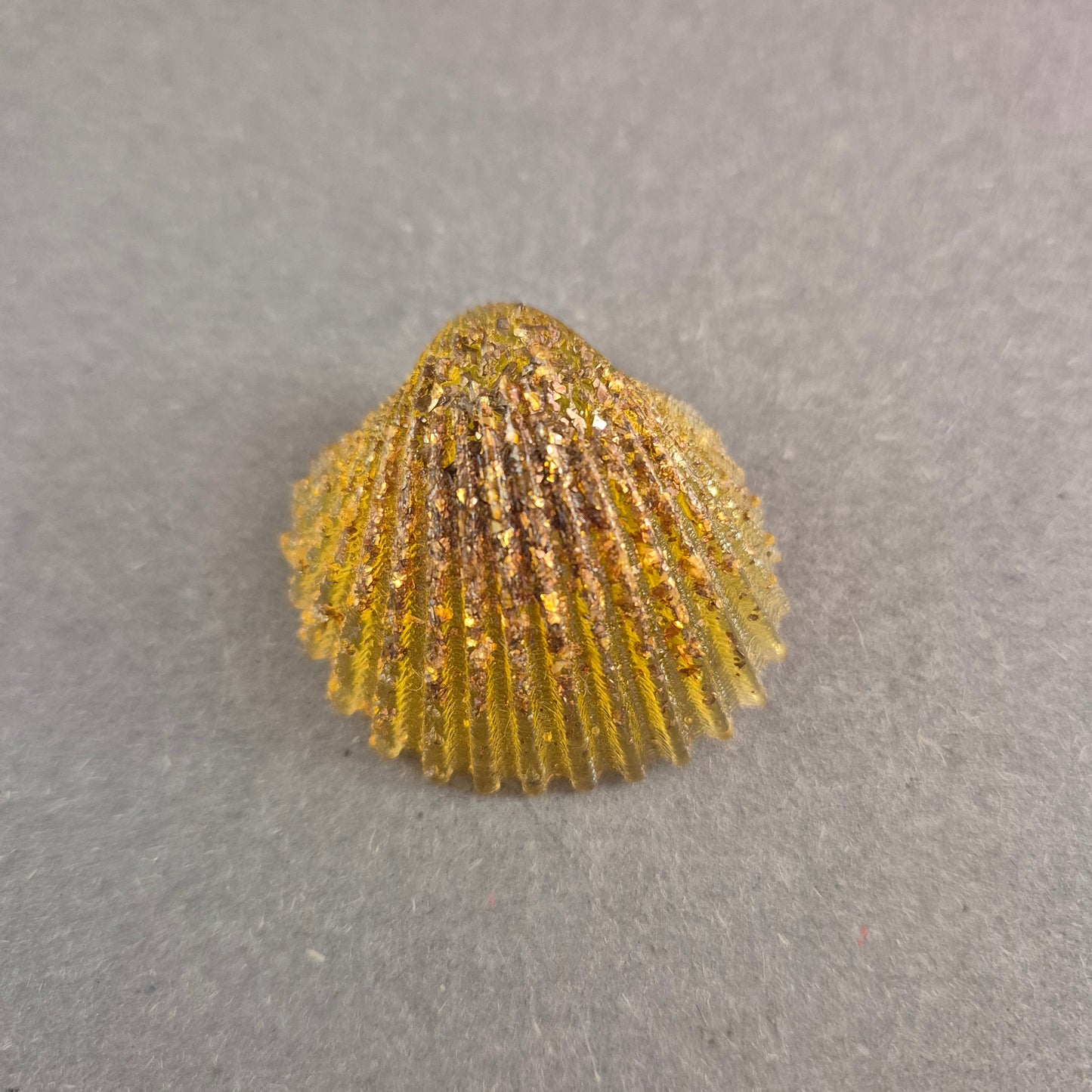 Maritime Muschel-Brosche – Handgefertigt mit Goldschimmer