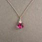 Silberne Halskette mit pinkem Kristallanhänger Feminines Design