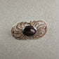 Antike Silberbrosche mit Onyx – Elegantes Jugendstil-Design