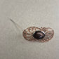Antike Silberbrosche mit Onyx – Elegantes Jugendstil-Design