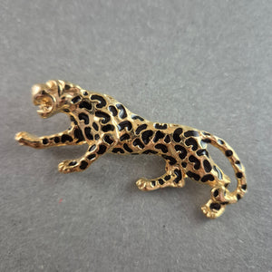 Elegante Panther-Brosche – Goldfarbener Look mit schwarzem Muster